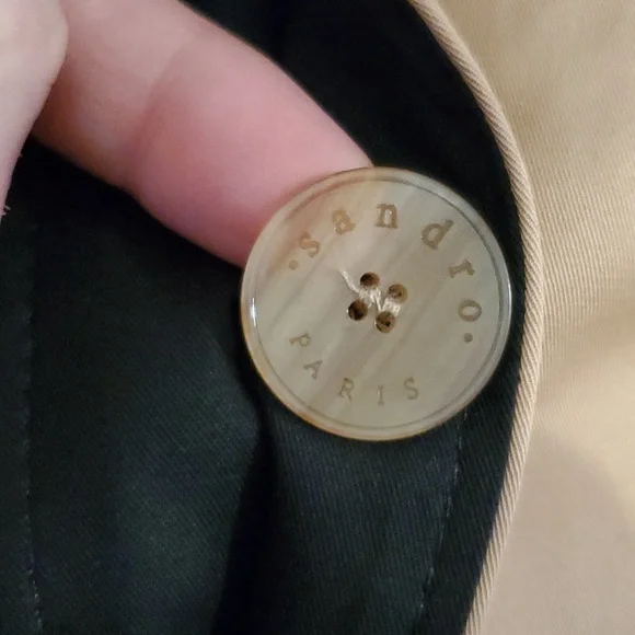 Sandro Paris Trench Coat With Removable Chain Size S NWT'S - Picture 9 of 15